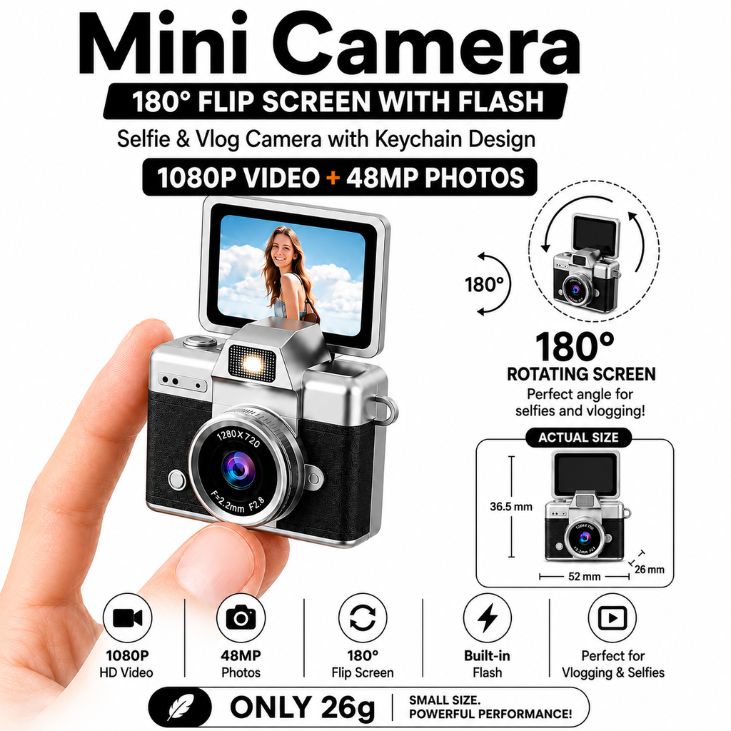 Mini flip digital keychain camera