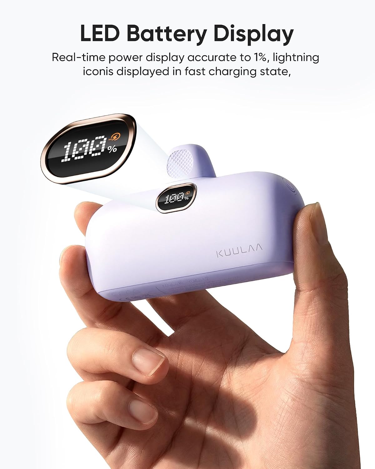 Portable Charger with Built-in Lightning Cable 5000mAh Small iPhone Fast Charging