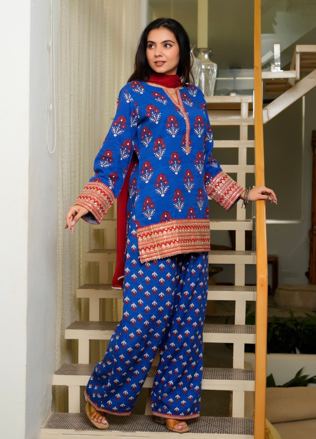 Blue buta print Farsi