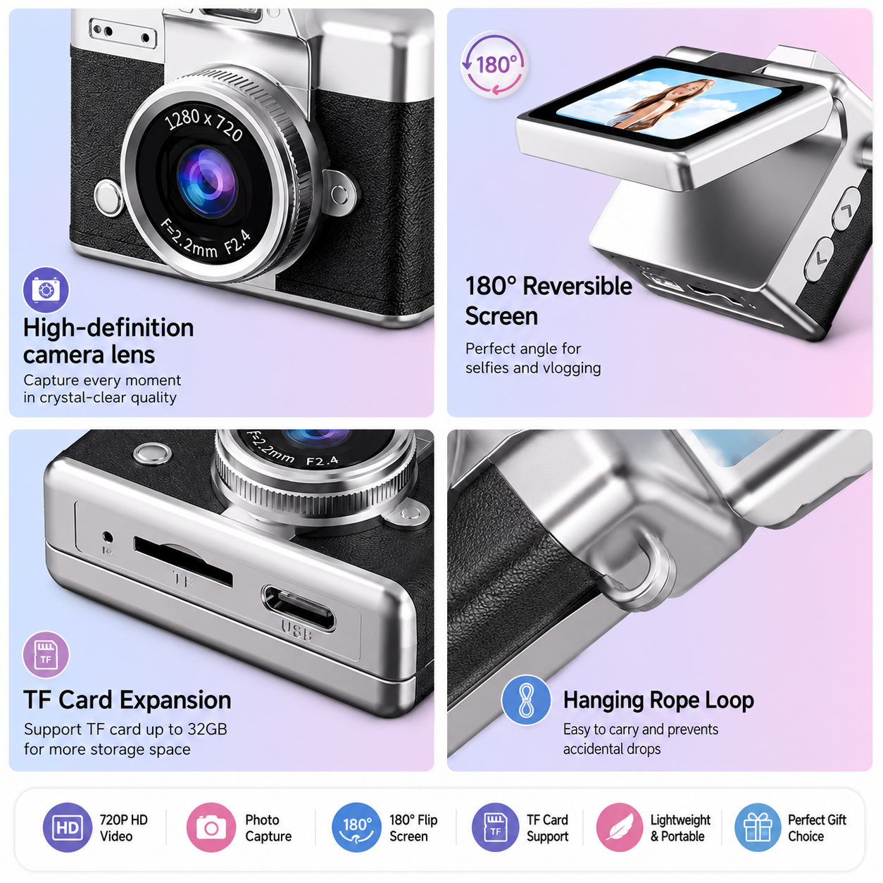 Mini flip digital keychain camera
