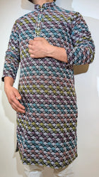Black Multicolor Sequence Kurta