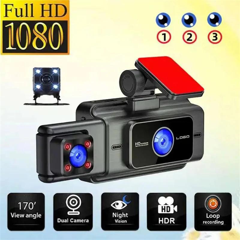 Full HD 1080P Car Dash Camera with Three Lenses | Video Recorder | WiFi app Control | Night Vision | Motion Detection and G Sensor |