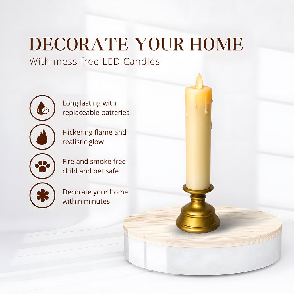 LED Pillar Candle With Stand