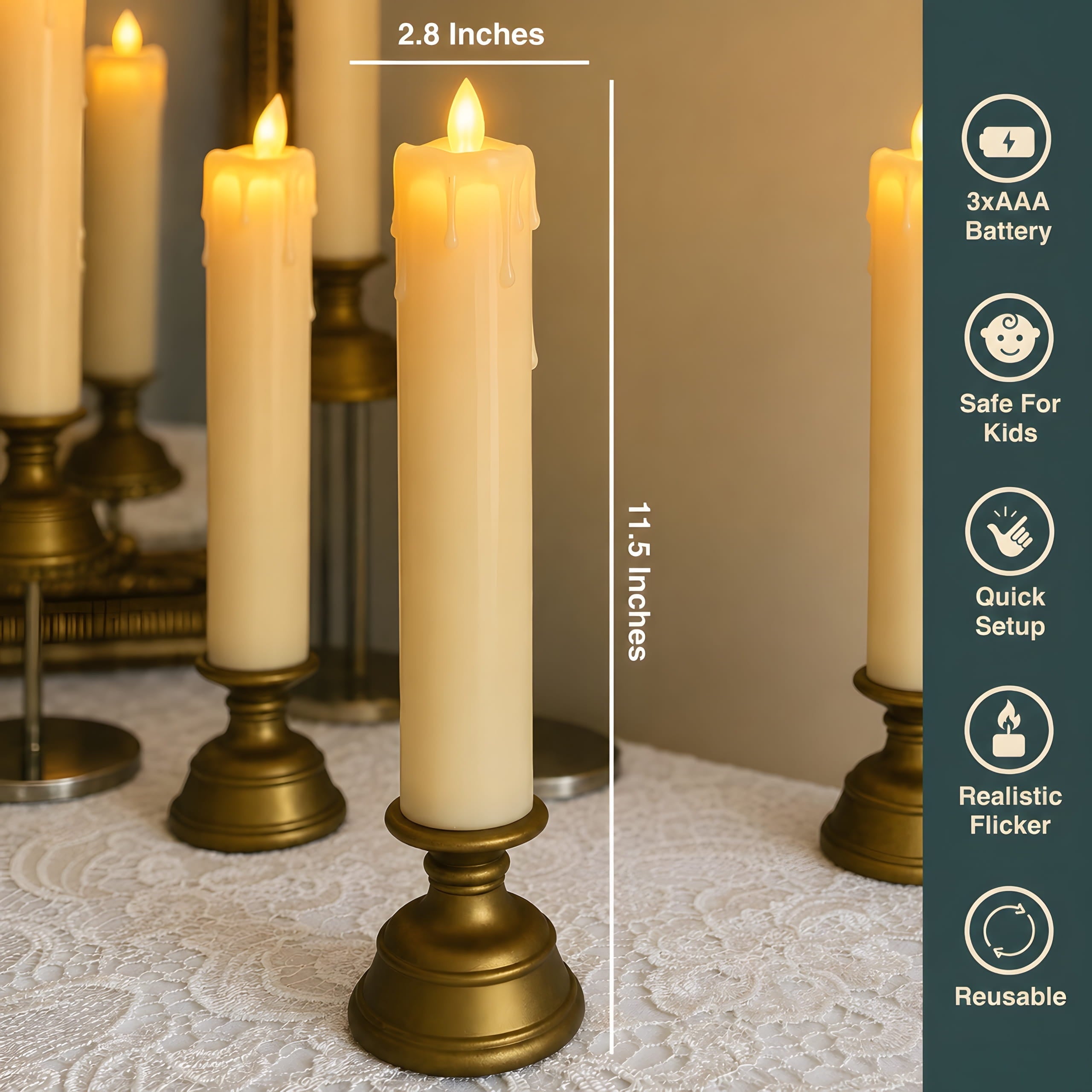 LED Pillar Candle With Stand